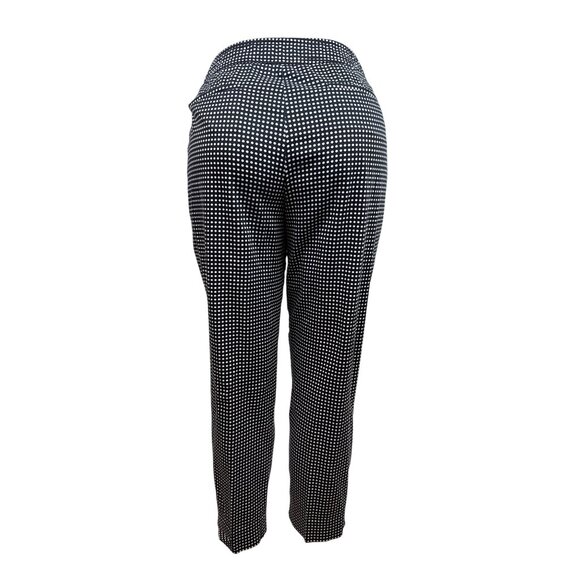 Talbots Women's Black Straight Ankle Pants With White Polka Dots Sz 8 - Picture 3 of 8